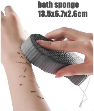 Uplifted Finds Three Dimensional Bath Sponge Body Scrubber For Gentle Exfoliating And Daily Shower Cleaning gray
