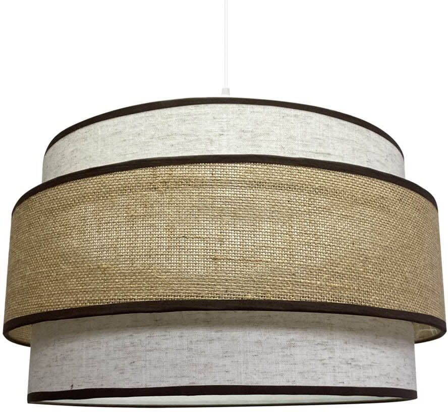 Wonderlamp Suspension naturelle originale avec 3 abat-jour Marron 40x105x40cm