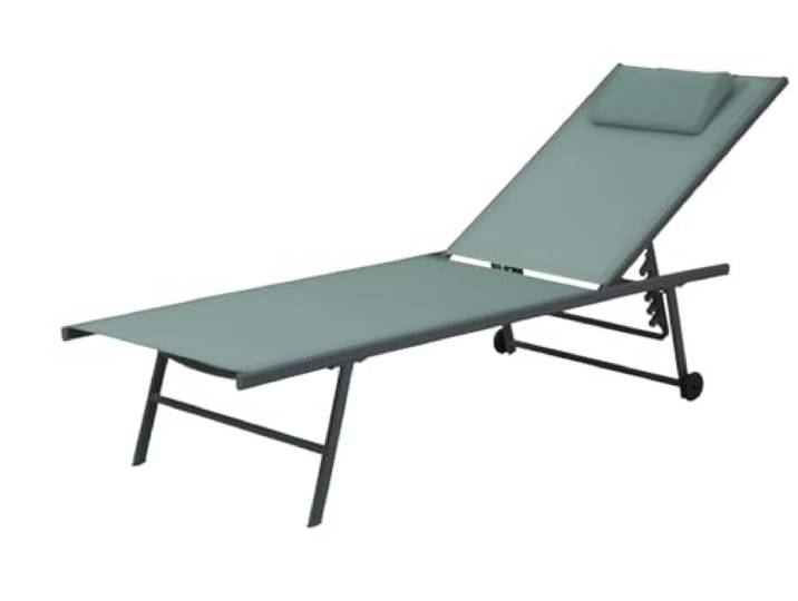 FORNOR 16258 5-POSITIONEN-Stuhl Khaki 185 x 55 x 3