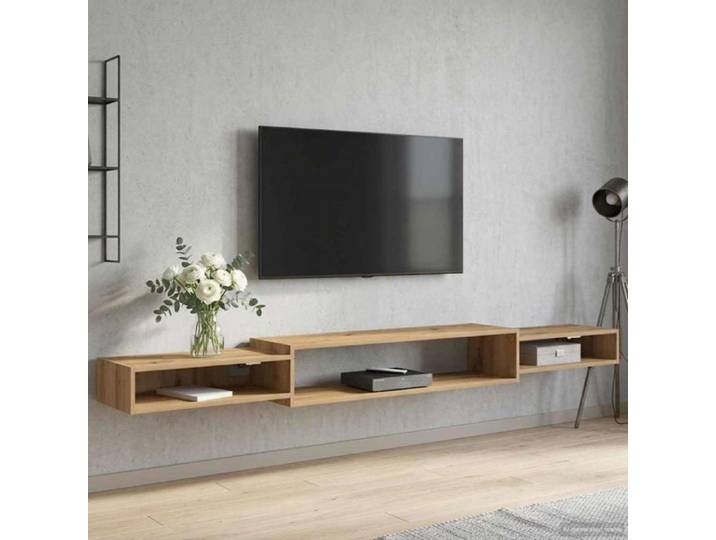 Etagere murale - echelle etagere Vidaxl Meuble TV mural Montage mural Chêne artisanal 220 x 28 x 21 cm