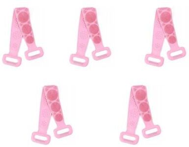 Uplifted Goods Silicone Bath Scrubber Belt For Shower And Body Exfoliation pink 5pcs