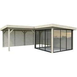 Palmako Carport/Pavillon Connect Lenna 24,9 m2 Set 411 Slide naturbelassen