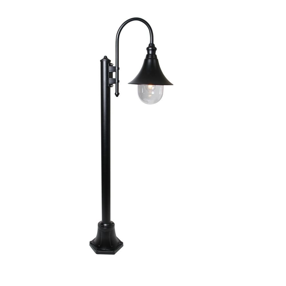 Klassieke Franssen Calice tuinlamp zwart aluminium met glazen lantaarn