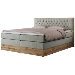 Boxspringbett mit Bettkasten  ¦ grau ¦ Maße (cm): B: 208 H: 115