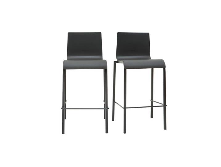 Miliboo - Tabourets De Bar Design Empilables Noirs H65 Cm (lot De 2) Kupa