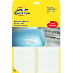 AVERY Zweckform Adressetiketten 95,0 x 47,0 mm, weiß