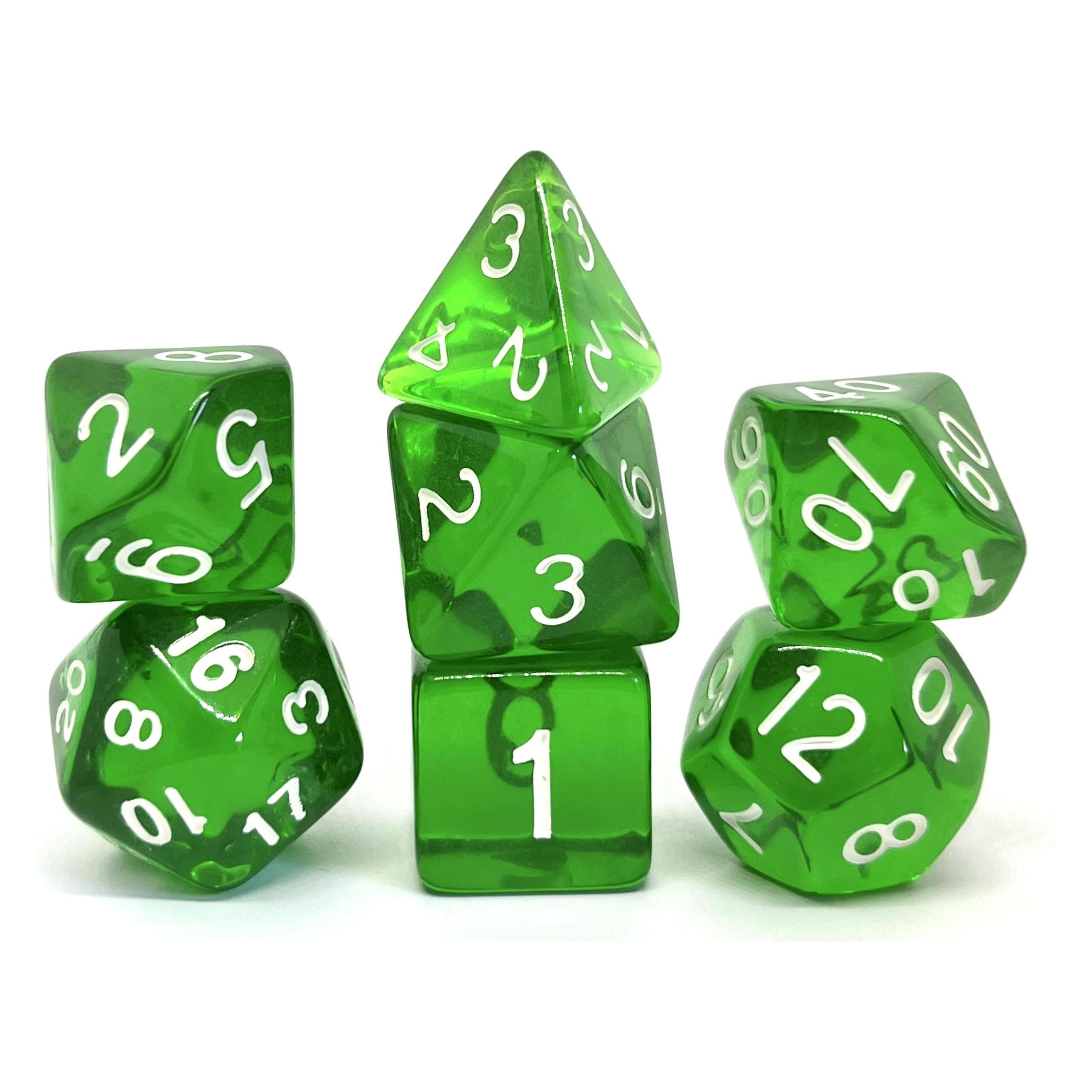 Dice4friends Würfelset Transparent: Dark Green (7) (DIC09131)