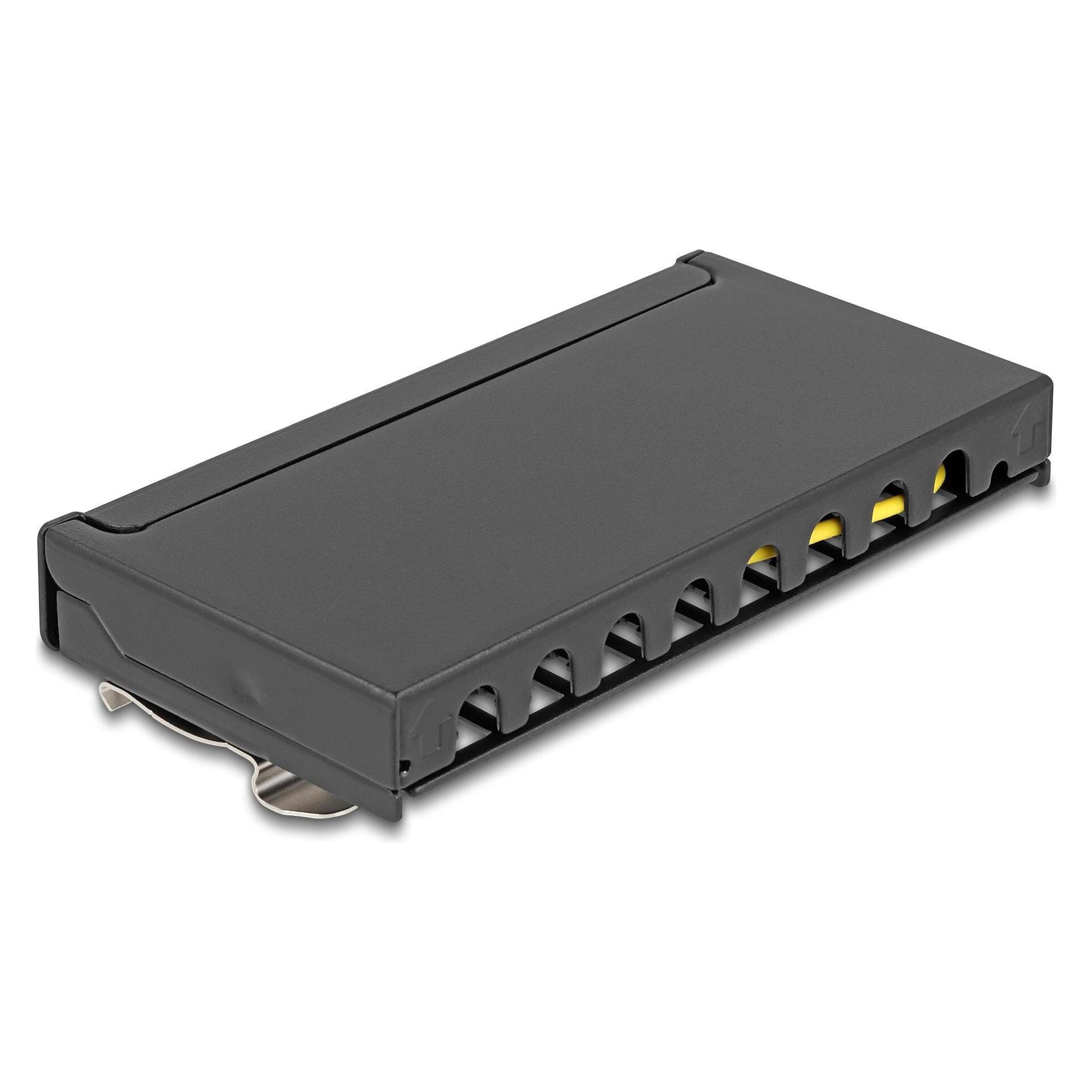 Delock Mini Desktop Patchpanel RJ45 Buchse 8 Port Cat.6A geschirmt schwarz - zur (90573)