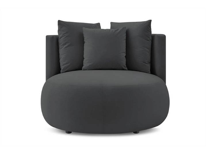 Sessel BOBOCHIC CESAR Samt dunkelgrau