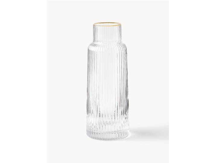 Carafe à eau artisanale avec bord doré Minna, 1,1 L