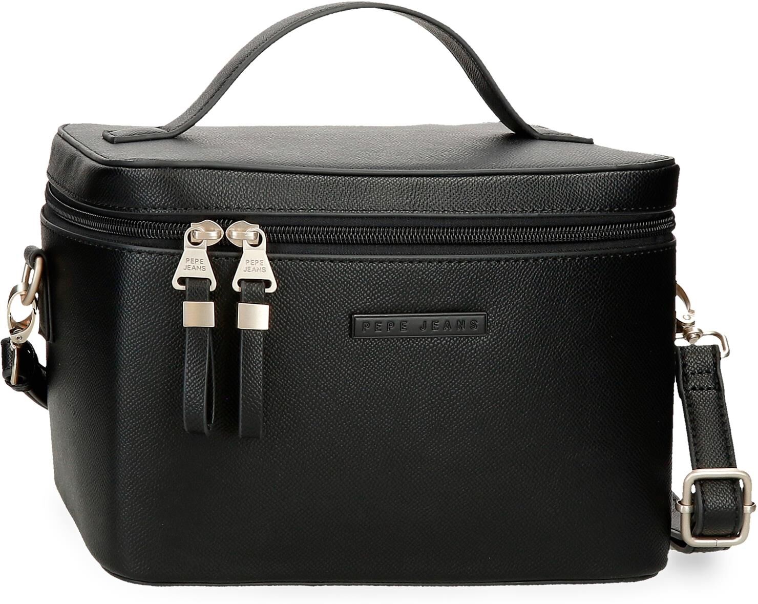 Pepe Jeans Neceser bandolera elia con bolsillo frontal en marrón. Negro