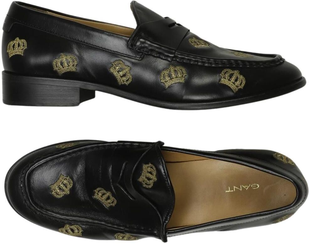 Gant Damen Halbschuh, Schwarz, Gr. EU 38, Leder - Second Hand