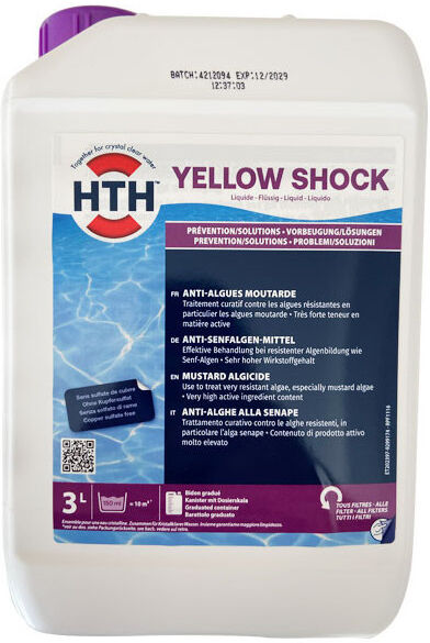 Anti-algues piscine spécial moutarde hth YELLOW Shock liquide