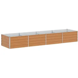 Helloshop26 - Hochbeet aus verzinktem Stahl im industriellen Chic-Stil, Garten, Terrasse, 320 x 80 x 45 cm, hellbrauner Stahl,