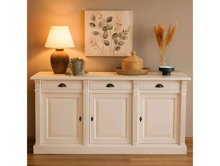 Holz Sideboard weiß im Landhausstil