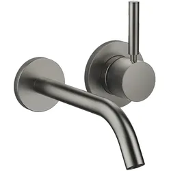 Dornbracht META Waschtisch-Wand-Einhandbatterie ohne Ablaufgarnitur, Ausladung 190 mm, starrer Auslauf, runder luftangereicherter Strahl, Bohrungsdurchmesser Auslauf 37 mm, Bohrungsdurchmesser Einhandbatterie 57 mm, Rosette für Auslauf Durchmesser 55 mm