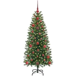 vidaXL, Weihnachtsbaum, Kim (mit LEDs und roten Bällen) (120 cm)
