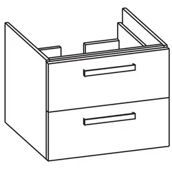Artiqua 416 Waschtischunterschrank für S20 5522, Graphit Struktur quer, 416-WU2L-VT04-7098-401 416-WU2L-VT04-7098-401