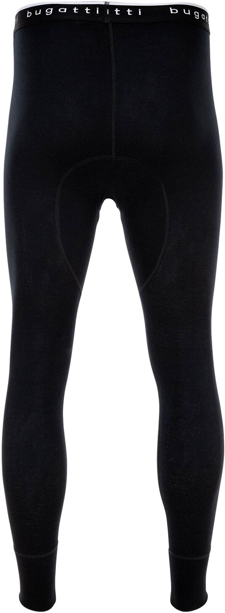 Lange Unterhose BUGATTI "Lange Unterhose Lange Unterhose Feinripp 1er Pack", Herren, Gr. M, schwarz, Obermaterial: 100% Baumwolle CO., Unterhosen Lange Unterhose