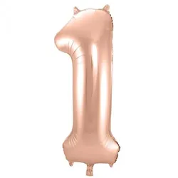 Folat XL Folienballon Zahl 1 in rose-gold, 86 cm, 1 Stück, Helium Ballon (unbefüllt) - Luftballon
