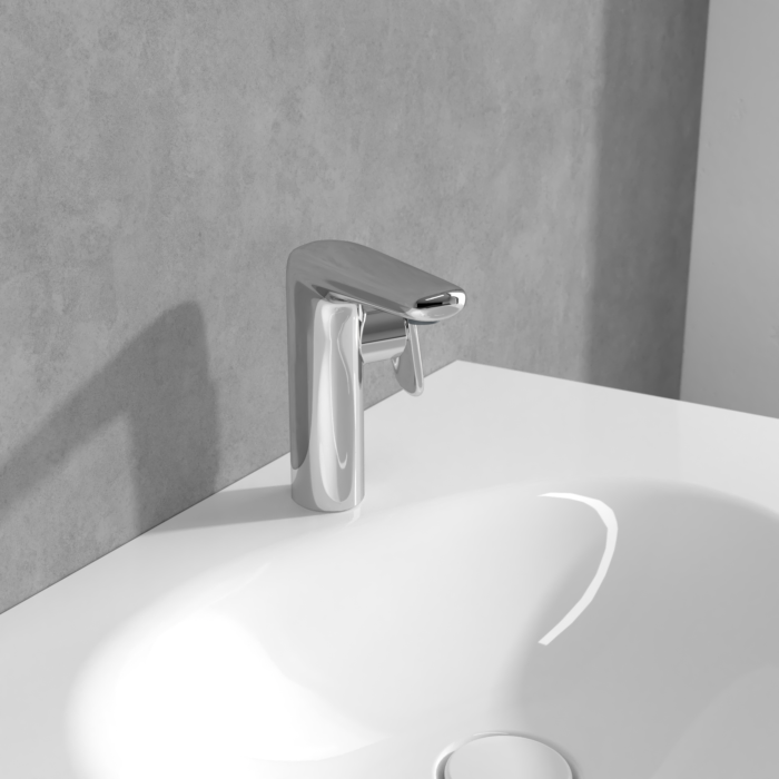 Villeroy und Boch Antao Waschtischarmatur TVW11100400061 mit Push-Open-Ablaufgarnitur, chrom
