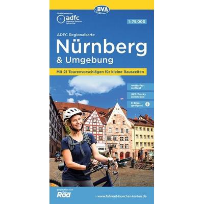 BVA ADFC Regionalkarte Nürnberg & Umgebung 1:75.000, Sonstige von , KOMPASS Freytag & Berndt, 978-3-96990-096-3