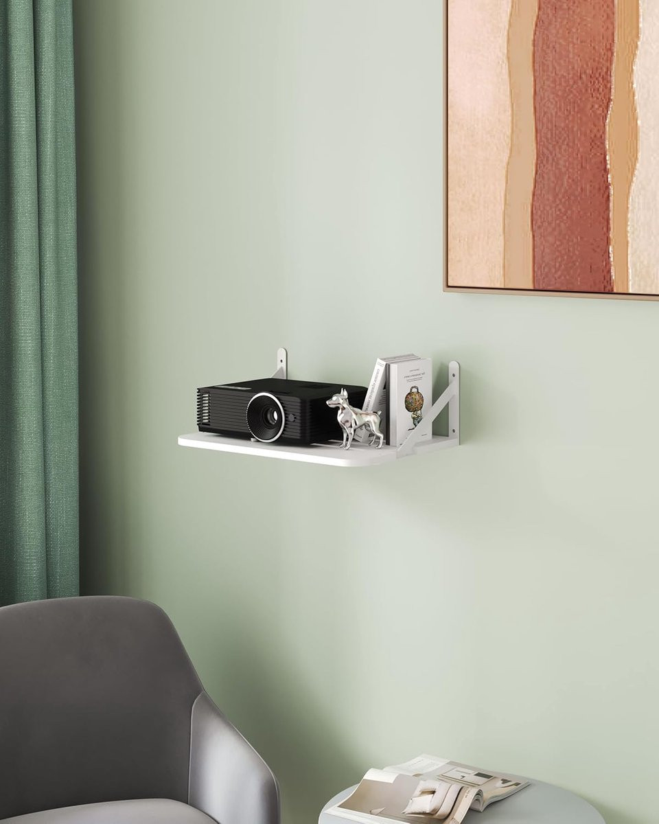Wit Wandmontage Plank Mini Houder voor Router Opslag - Ruimtebesparend en Compact Ontwerp