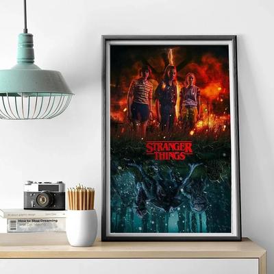 Stranger Things Retro Canvas Poster Vintage TV Series Wall Art Decor 19.69x27.56in forest Reflection Scene