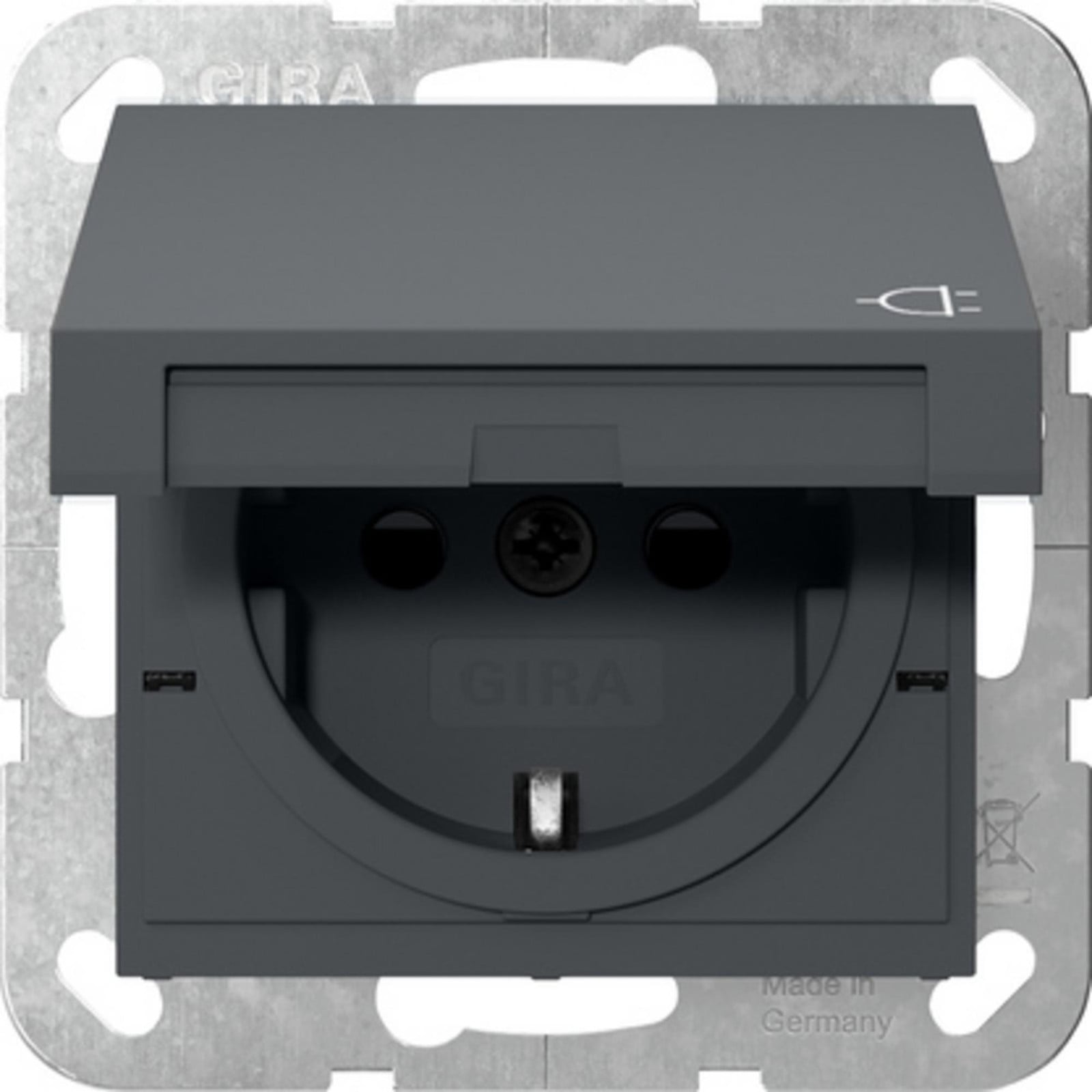 Gira SCHUKO-stopcontact met kinderbeveiliging Systeem 55 antraciet