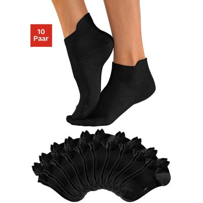 Sneakersocken KANGAROOS "Damen Sneaker Socken Kurze Socken Sportsocken Fitness Reisen Alltag", Damen, Gr. 39-42, schwarz, Baumwolle, Baumwollmischung, Elasthan, Polyamid, unifarben, elastisch, Socken Sneakersocken, mit erhöhtem Bündchen