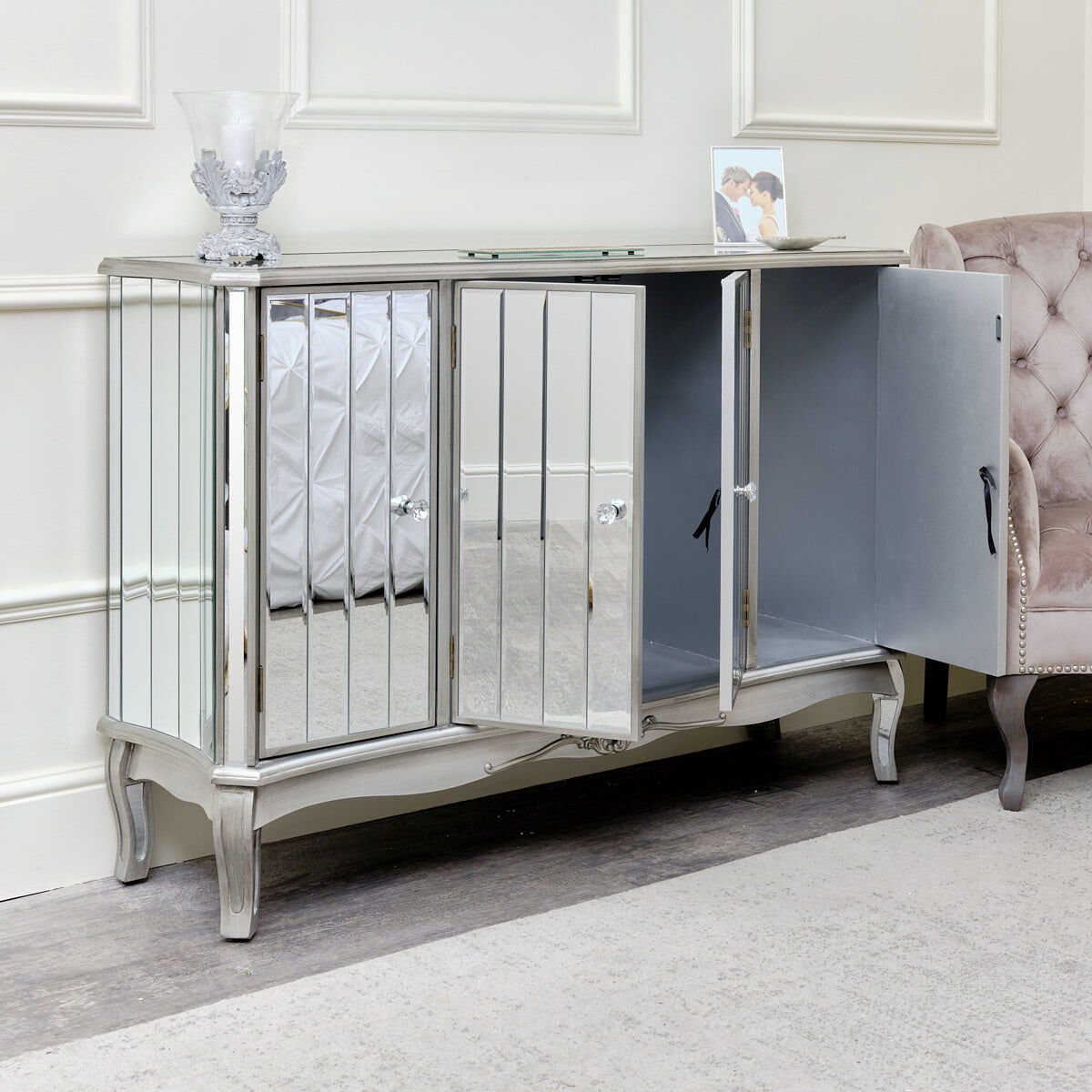 Large Mirrored Sideboard - Tiffany Range Material: Furniture/Furniture Ranges/Tiffany Range