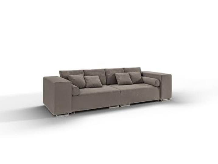 S-Style Möbel Freiham Sofa 5-Sitzer Mit Schlaffunktion für Wohnzimmer Couch Aus Mikrofasern Möbel Freistehende Polster Sofas & Couches Couchgarnitur Dunkelbeige 290 x 110 x 80 cm