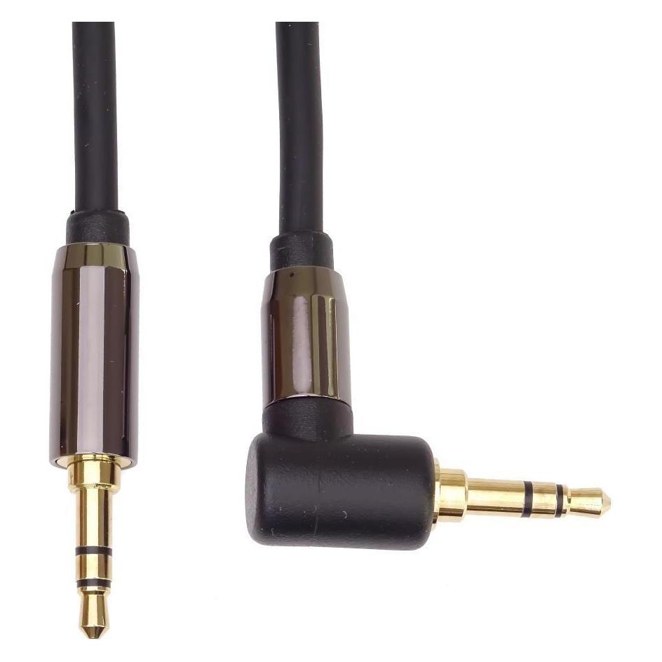 PremiumCord HQ stínÄ>ný kabel stereo Jack - Jack zahnutý 90° (3 m) (KJQMM3-90)