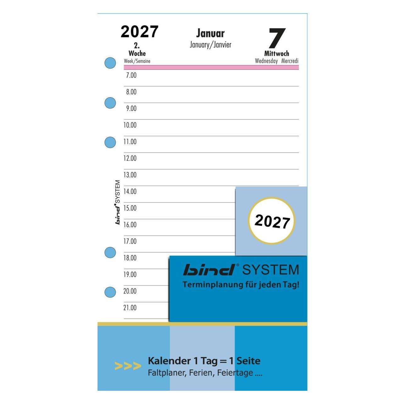 Bind Ersatzkalendarium A6 1T 1S (A6, 1 Tag / 1 Seite) (260327)