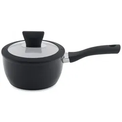 BergHoff Stieltopf mit Deckel Eclipse, Pfanne + Kochtopf, Schwarz