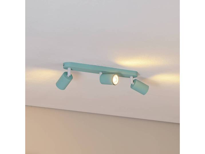 Deckenstrahler Livia, mintgrün, 52 cm, 3-flg., Metall, GU10 Livia TK Lighting, dimmbar, grün, für Kinderzimmer, Metall, Strahler
