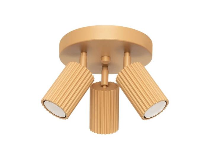 Plafonnier avec 3 spots orientables en relief doré