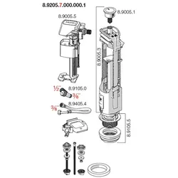 LAUFEN Austauschset Innengarnitur LAUFEN für Wasseranschluß hinten (ab 2017), H8920570000001 H8920570000001