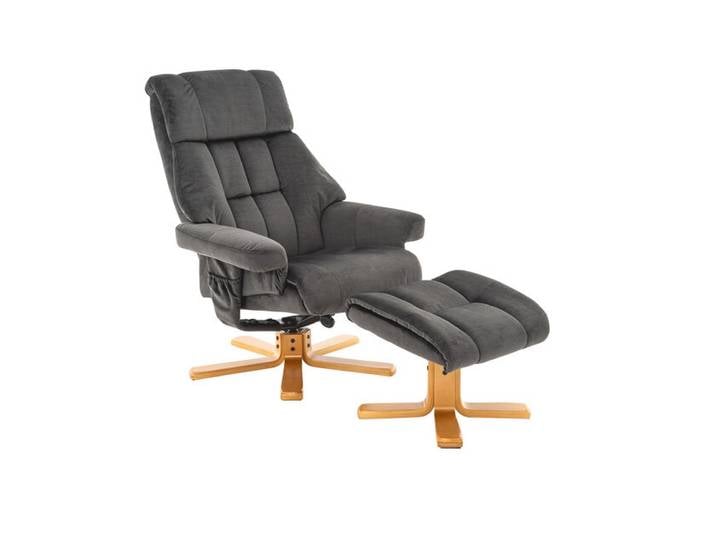 Relaxsessel Giessen inkl. Fußhocker Grau