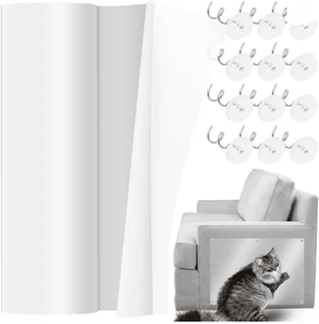 Inspire Essentials ClearGuard Cat Scratch Deterrent Tape Furniture Protection Film 2 Roll With Nail