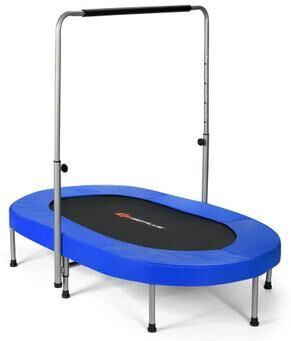 Costway 2-Person Foldable Mini Kids Fitness Rebounder Trampoline-Blue