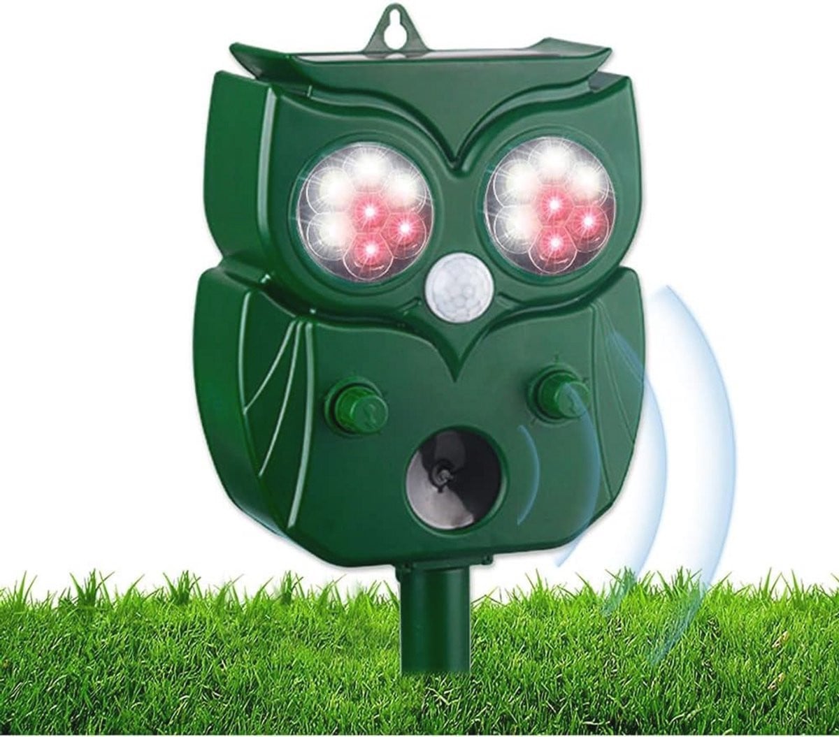 Ultrasone kattenverjager op zonne-energie met LED-flits en IP65 waterdicht ontwerp