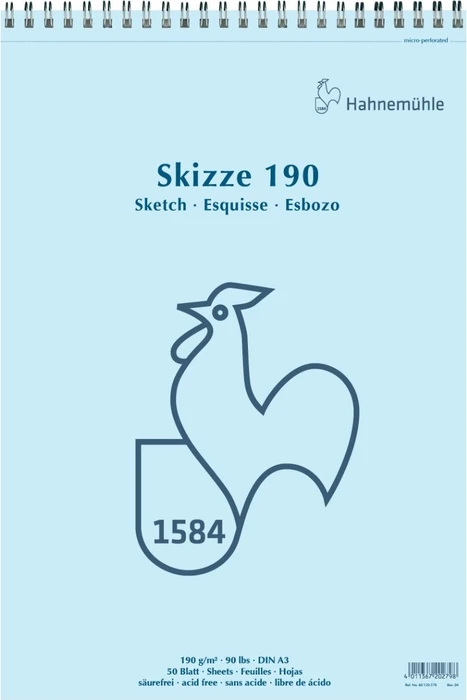 HAHNEMÜHLE Skizzenblock DIN A3, 1 Block 190g/qm