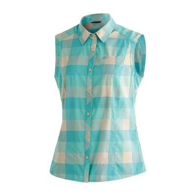 Maier Sports "Sana sleeveless" ärmellose Damen Bluse, sommerliches Blusen-Shirt, Karobluse, Reg. Fit