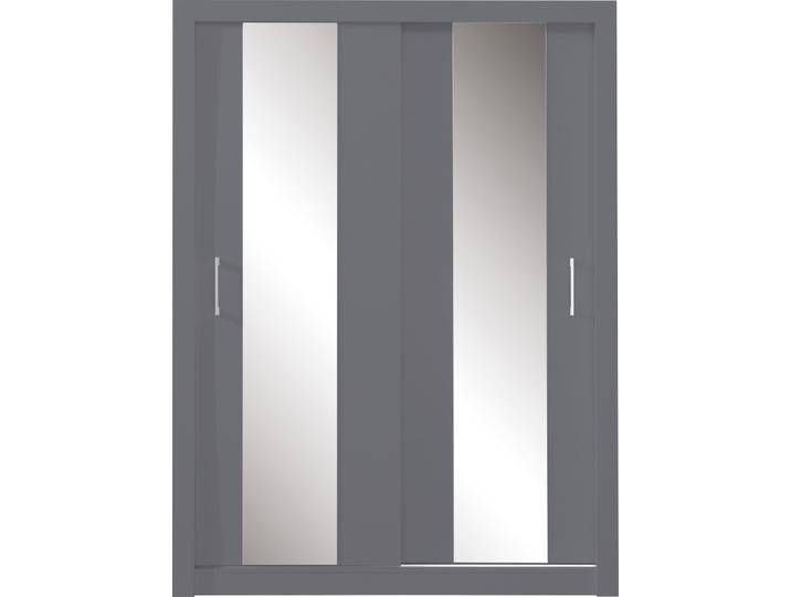 Masseno Schiebetürenschrank MIRA 160/215/60cm 2-türig mit Spiegel Anthrazit