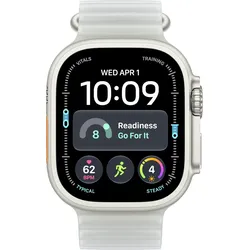 Apple Watch Ultra 4 Cellular 49mm Natur Titan Case Natur Titan Case Halbtranparentes Grau Ocean Band