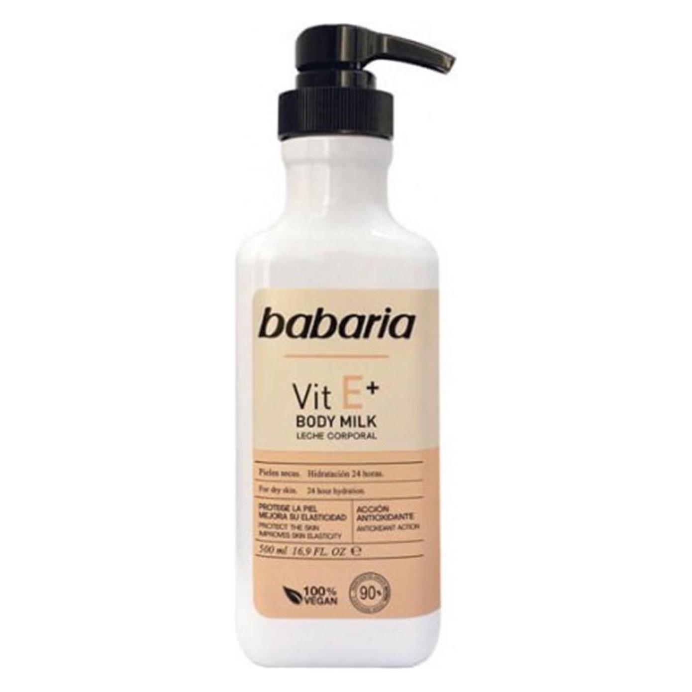 Babaria VITAMIN E+ body milk 100% vegan 500 ml (Körpermilch, 500 ml) (8410412130103)