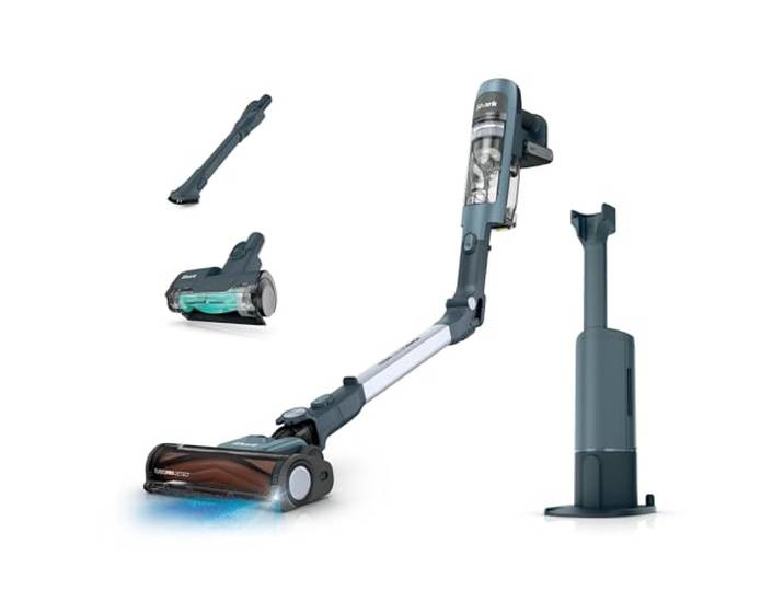 Shark PowerDetect Speed Luxe Collection Clean & Empty Akku-Staubsauger Anti-Allergen-HEPA-Filtration, bis 60 Min., selbstentleerende Ladestation, 2 Aufsätze - IA3246EUTBL