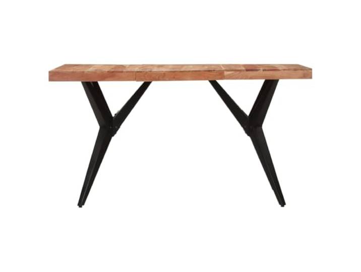 HBBMGYD Esstisch, schwarz, 140 x 70 x 76 cm, Akazienholz, robust Massives Akazienholz, pulverbeschichteter Eisenrahmen, schwarze Beine, Industriestil, täglicher Gebrauch