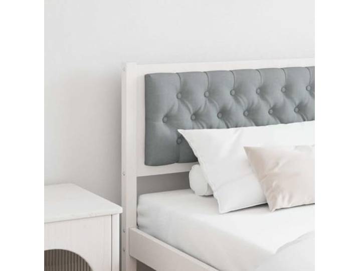 KFPOERTFGD Kopfteil Kiefer Holzbett Weiß Hellgrau 200 cm Rattan Massivholz-Konstruktion, Minimalistisches Design, Rückenstütze für Komfort